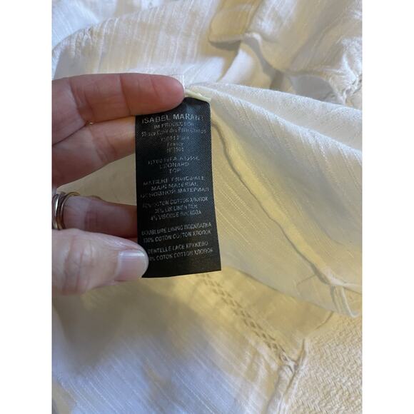 Isabel Marant Etoile Leonard Quiet Luxury White Crochet Blouse Top 38 M - Picture 9 of 11